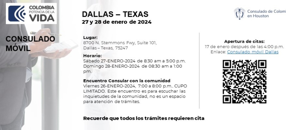 Participa En El Consulado M Vil A Realizarse En Dallas Texas El 27 Y   CONSULADO DALLAS ENERO 2024 